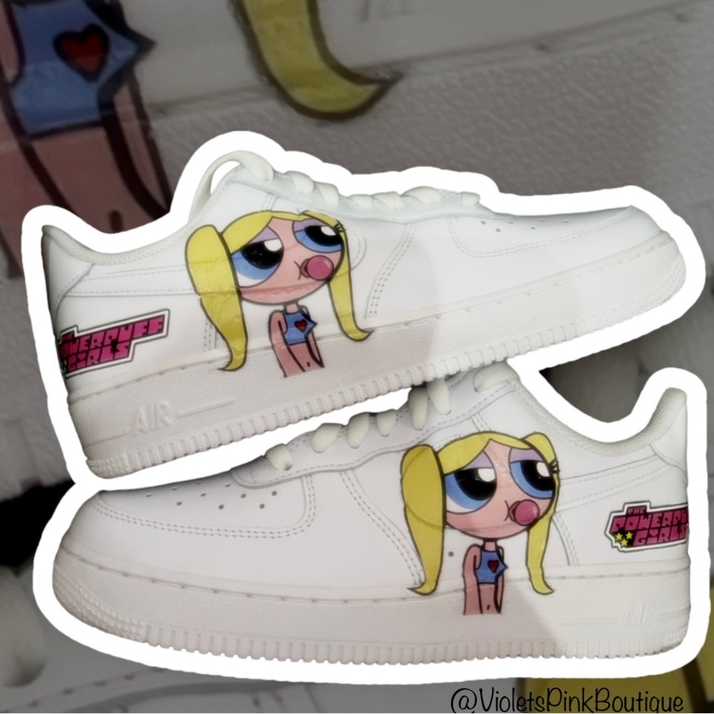 Custom Sneakers Bubbles Powerpuff Girls Nike Air Force One